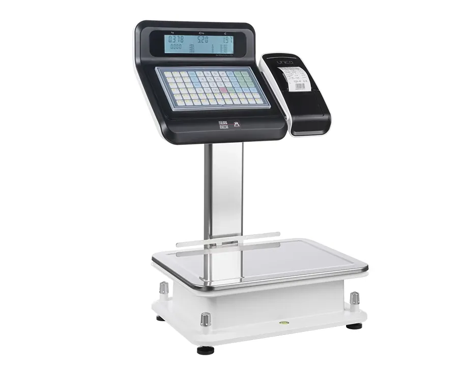 Bilancia elettronica con display a colonna e stampante
