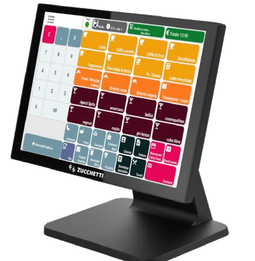 Cassa touch screen con programma gestionale